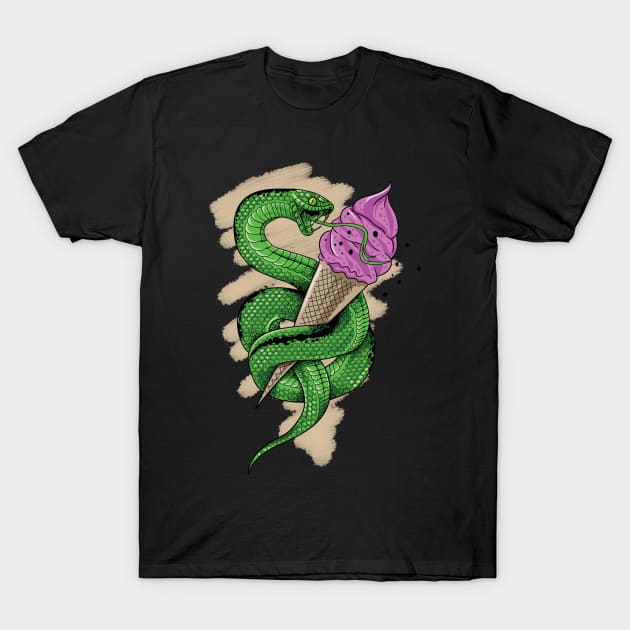 snake cream T-Shirt by A3DRAWING